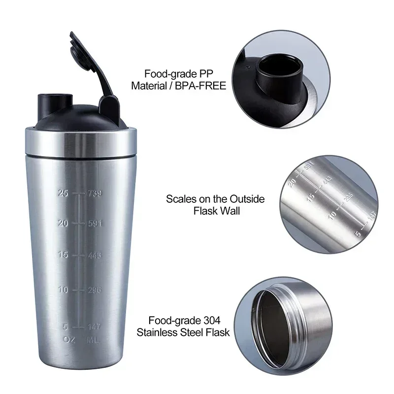 Stainless Steel Protein Shaker - огляд і ціна Nutrition Of Fitness